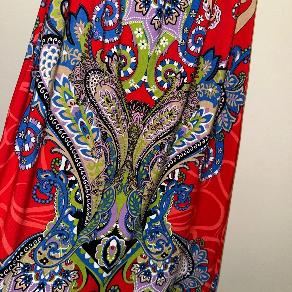Snap Red Paisley Maxi Dress - Picture 3 of 8